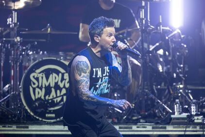 Simple Plan performs at PNC Music Pavilion in Charlotte on Sept. 1, 2024.