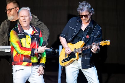 Howard Jones and his band perform at PNC Music Pavilion in Charlotte on July 19, 2023.