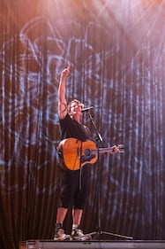 Third Eye Blind performs during the Summer Gods Tour at PNC Music Pavilion in Charlotte on July 29, 2024.