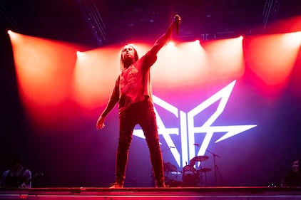 Falling In Reverse performs at PNC Music Pavilion in Charlotte on Sept. 19, 2023.