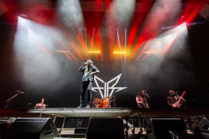 Falling In Reverse performs at PNC Music Pavilion in Charlotte on Sept. 19, 2023.