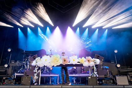 Tokimonsta performs at PNC Music Pavilion in Charlotte on Sept. 14, 2023.