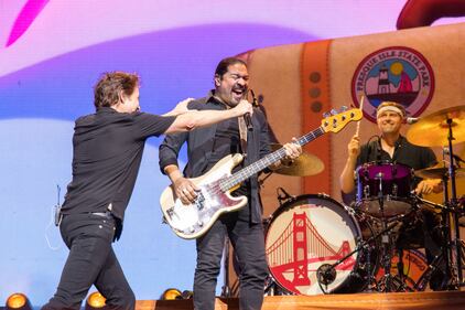 Train performs during the Summer Road Trip Tour at PNC Music Pavilion on Aug. 10, 2024.