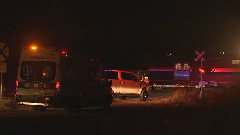 An Amtrak train was stopped in Gaston County early Tuesday morning after hitting a tractor-trailer.