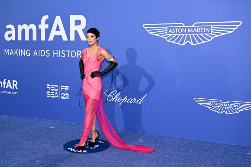 CAP D'ANTIBES, FRANCE - MAY 25: Halsey attends the amfAR Cannes Gala 2023 Sponsored by Aston Martin at Hotel du Cap-Eden-Roc on May 25, 2023 in Cap d'Antibes, France. (Photo by Lionel Hahn/Getty Images for Aston Martin)