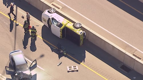 Chopper 9 flew over a crash on I-77 NB near Hambright Road on Wednesday that involved several vehicles.