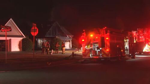 Crews were on the scene of a fire at a home in Indian Trail overnight Monday