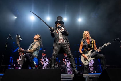 Alice Cooper performs during the Freaks on Parade Tour at PNC Music Pavilion in Charlotte on Sept. 11, 2024.