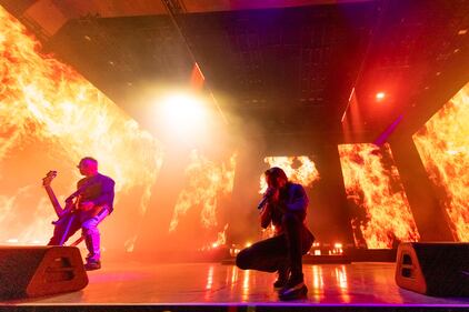 Avenged Sevenfold performs at PNC Music Pavilion in Charlotte on Sept. 19, 2023.