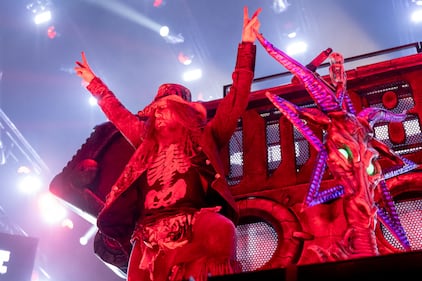 Rob Zombie performs during the Freaks on Parade Tour at PNC Music Pavilion in Charlotte on Sept. 11, 2024.