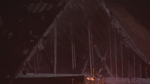 Crews were on the scene of a fire at a home in Indian Trail overnight Monday