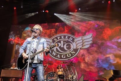 REO Speedwagon performs during the Summer Road Trip Tour at PNC Music Pavilion on Aug. 10, 2024.