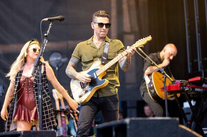 Dashboard Confessional performs at Skyla Credit Union Amphitheatre in Charlotte on Aug. 1, 2023.