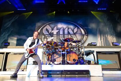 Styx performs during the “Renegades and Juke Box Heroes” tour at PNC Music Pavilion on July 13, 2024.