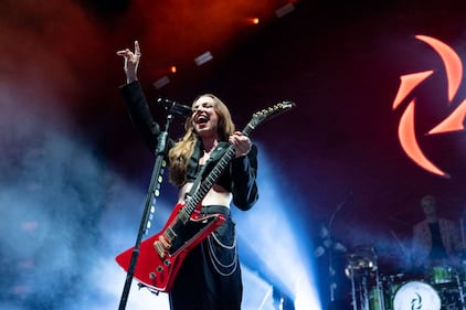 Halestorm performs at PNC Music Pavilion in Charlotte on Aug. 3, 2024.