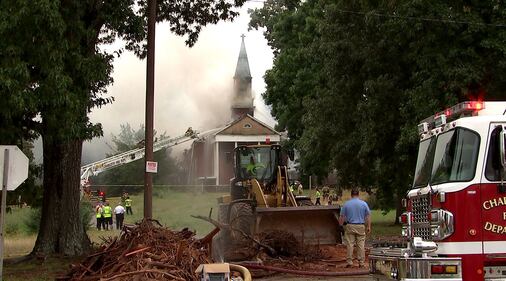 The Charlotte Fire Department responded around 10 a.m. to a fire at Big Spring United Methodist Church on Old Dowd Road near the Charlotte Douglas International Airport.