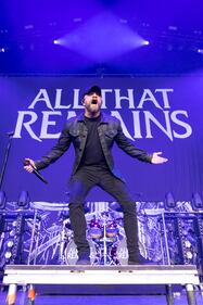 All That Remains performs during the Destroy All Enemies Tour at PNC Music Pavilion in Charlotte on Sept. 6, 2024.