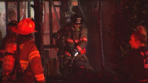 Crews were on the scene of a fire at a home in Indian Trail overnight Monday