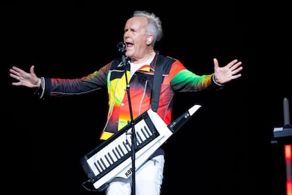 Howard Jones and his band perform at PNC Music Pavilion in Charlotte on July 19, 2023.