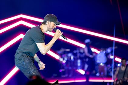 Enrique Iglesias performs during the Trilogy Tour at the Spectrum Center in Charlotte on March 2, 2024.