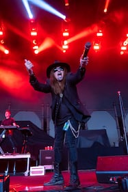 Ministry performs during the Freaks on Parade Tour at PNC Music Pavilion in Charlotte on Sept. 11, 2024.