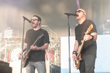 Breaking Benjamin performs at PNC Music Pavilion on July 31, 2023.