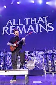 All That Remains performs during the Destroy All Enemies Tour at PNC Music Pavilion in Charlotte on Sept. 6, 2024.