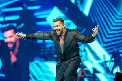 Ricky Martin performs during the Trilogy Tour at the Spectrum Center in Charlotte on March 2, 2024.