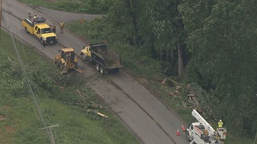 Debris in the road near Dallas