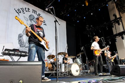 Joyce Manor opens for Weezer on the Indie Rock Road Trip tour at PNC Music Pavilion in Charlotte on June 24, 2023.