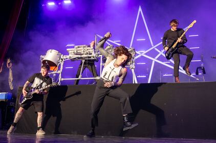 Bring Me the Horizon opens for Fall Out Boy at PNC Music Pavilion in Charlotte on July 21, 2023.