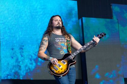 3 Doors Down perform during the Summer of ’99 Tour at PNC Music Pavilion in Charlotte on July 24, 2024.