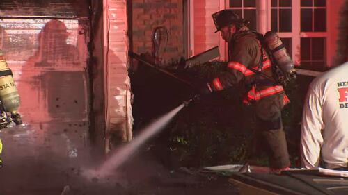 Crews were on the scene of a fire at a home in Indian Trail overnight Monday
