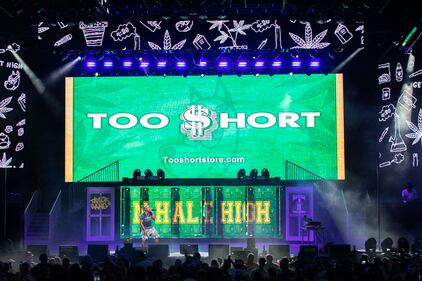 Too $hort performs during the High School Reunion Tour 2023 at PNC Music Pavilion in Charlotte on Aug. 8, 2023.