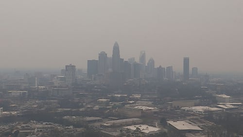 Haze covers Charlotte on Thursday