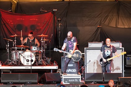 Rancid performs during the Saviors Tour at PNC Music Pavilion on Aug. 26, 2024.