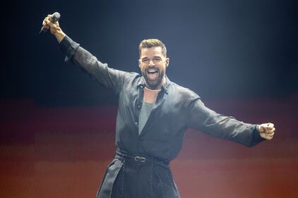 Ricky Martin performs during the Trilogy Tour at the Spectrum Center in Charlotte on March 2, 2024.