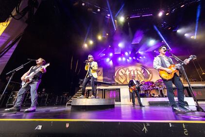 Styx performs during the “Renegades and Juke Box Heroes” tour at PNC Music Pavilion on July 13, 2024.