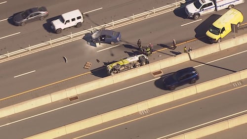 Chopper 9 flew over a crash on I-77 NB near Hambright Road on Wednesday that involved several vehicles.