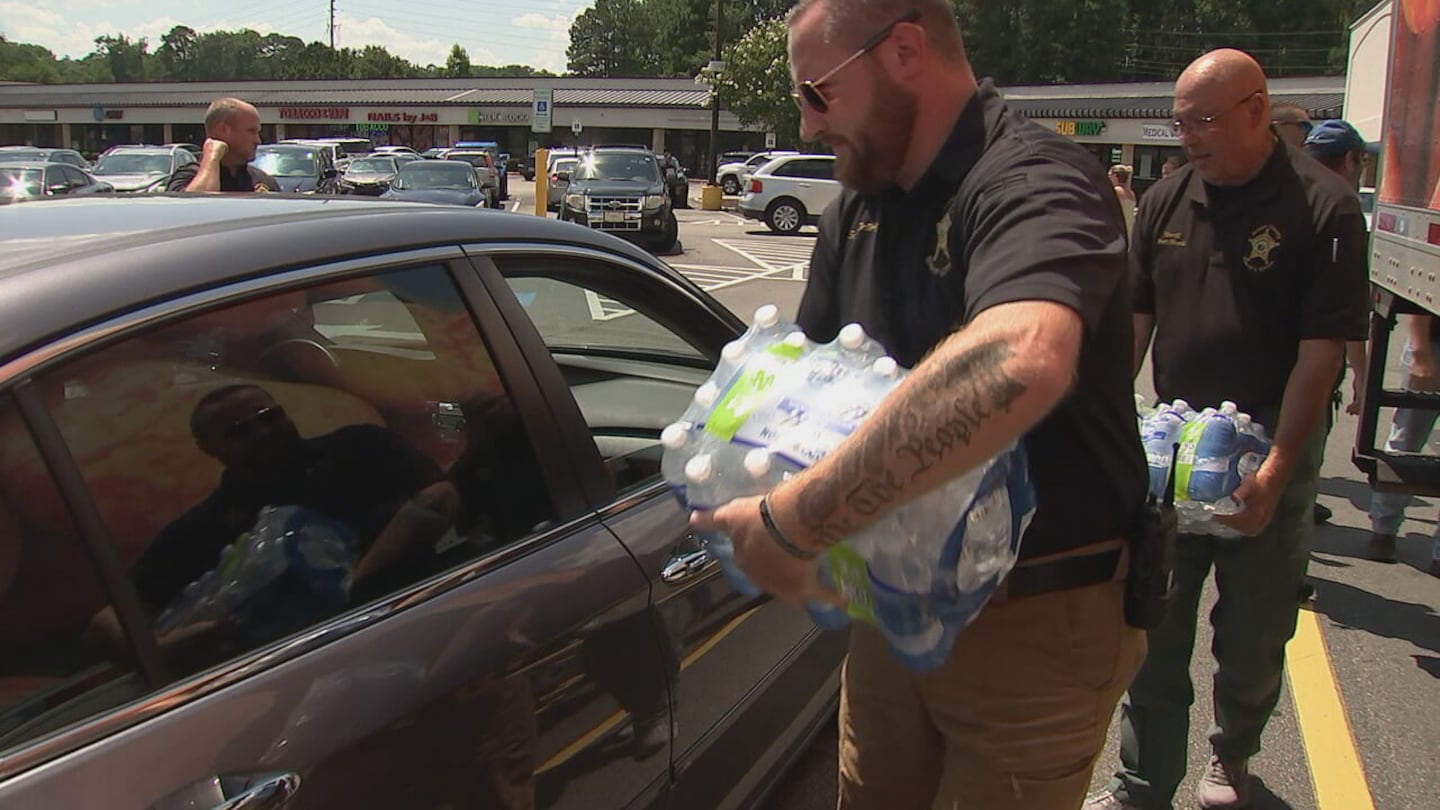 First responders hand out water in Anson County