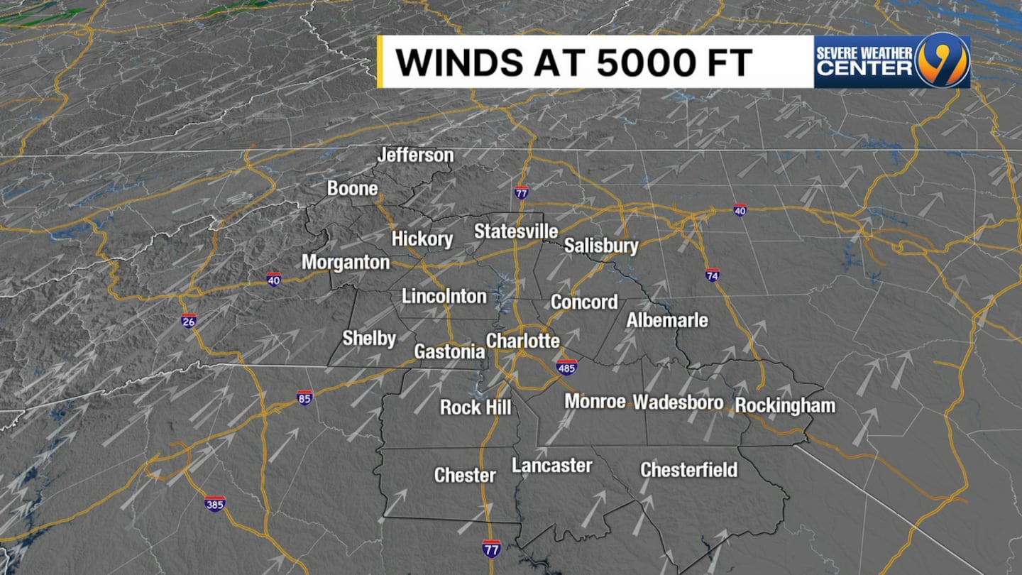 Winds pushing smoke into North Carolina on March 5, 2026