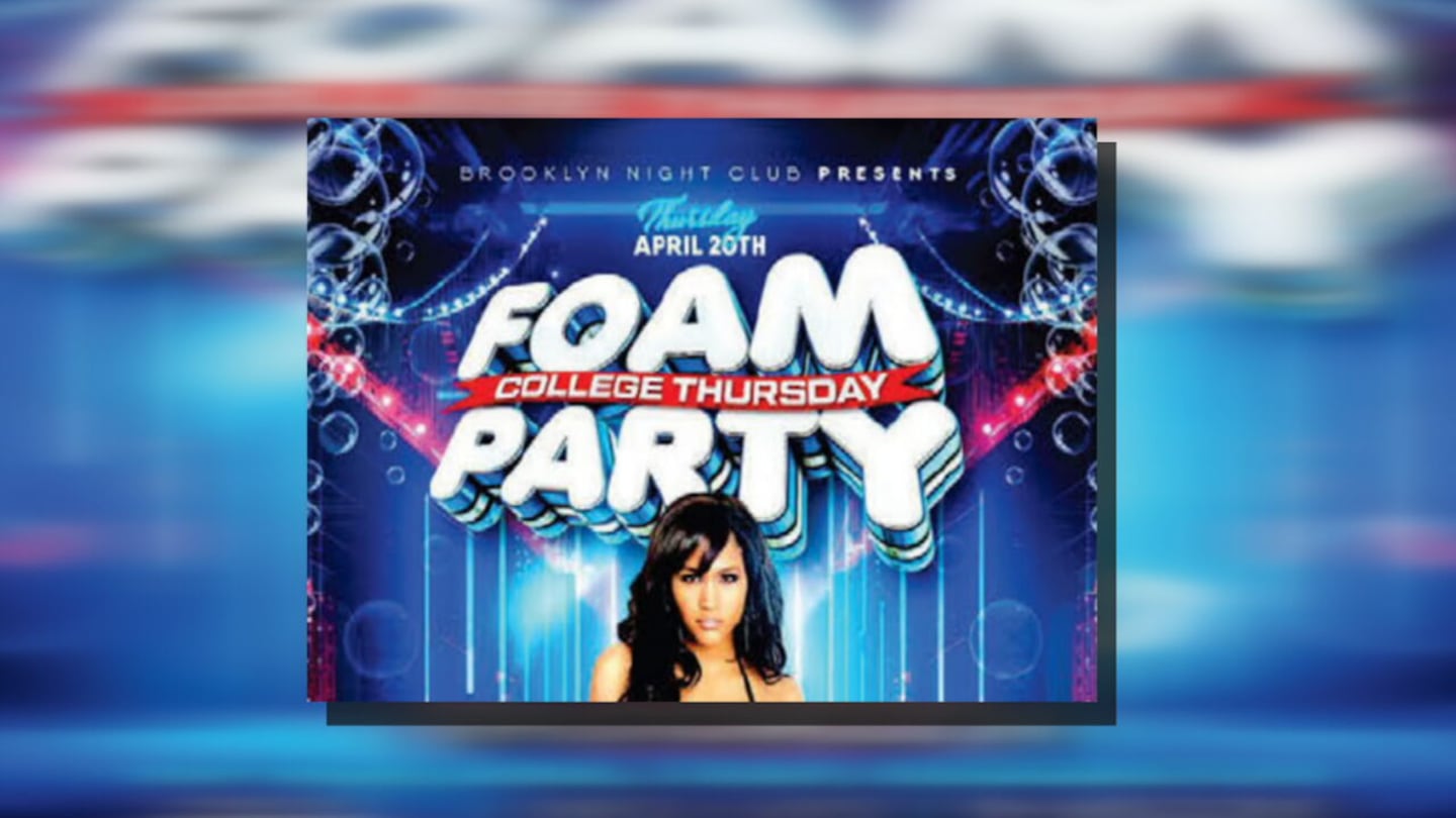 Brooklyn Nightclub and Lounge Foam Party advertisement