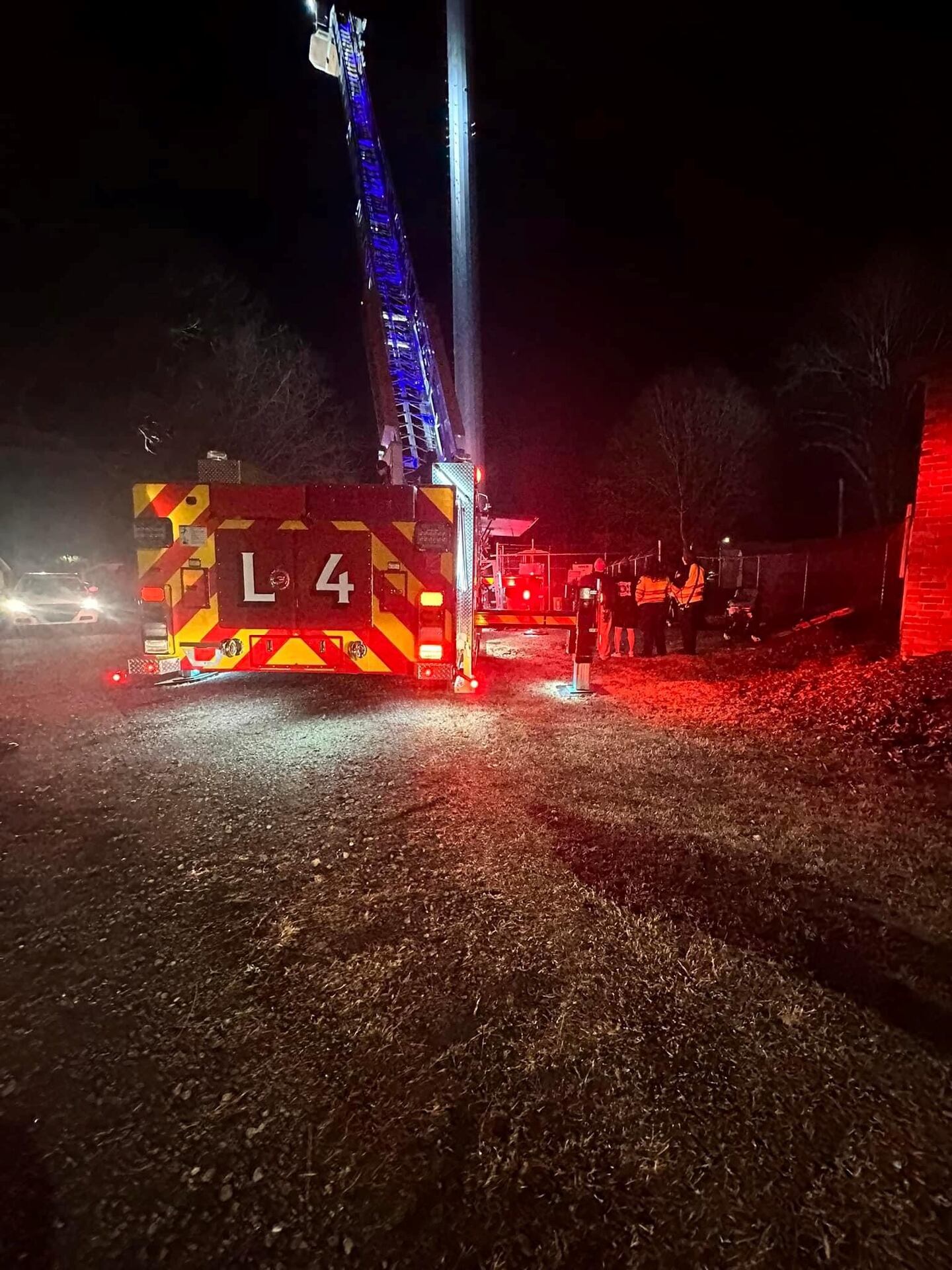 Person climbing cell tower in Ranlo; Photo: Ranlo Fire & Rescue