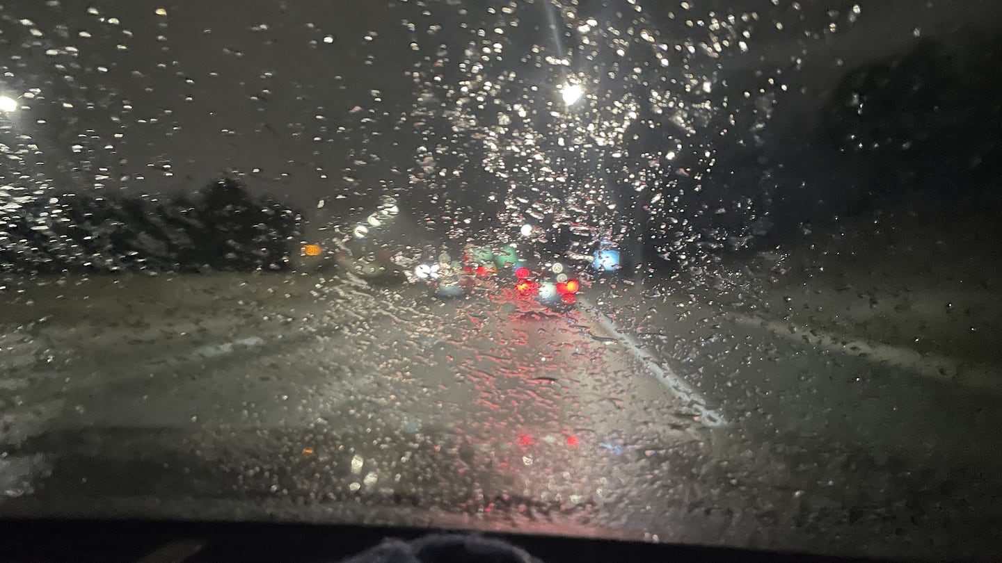 Windshield icing on Interstate 85 near Concord at 7 p.m. Saturday