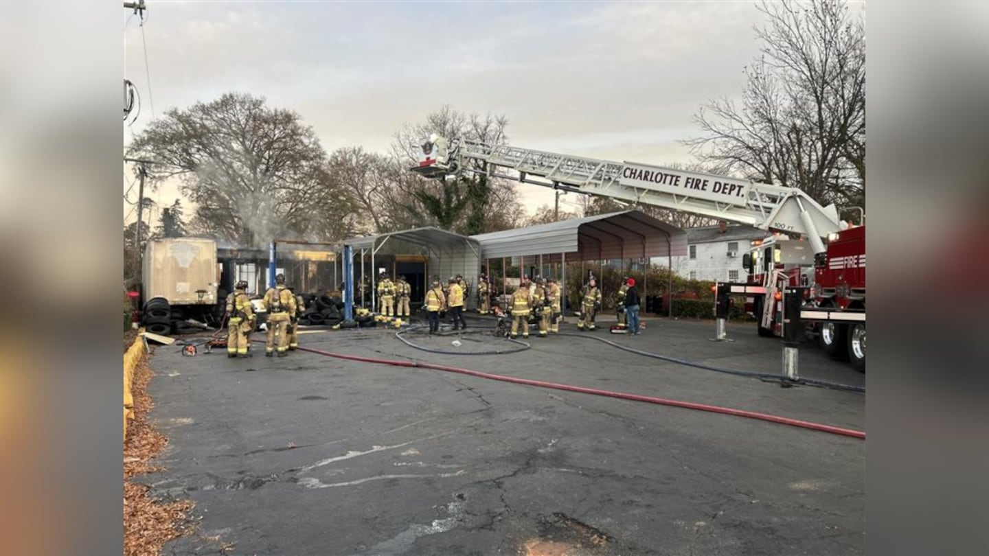 Crews battle flames at southeast Charlotte fire