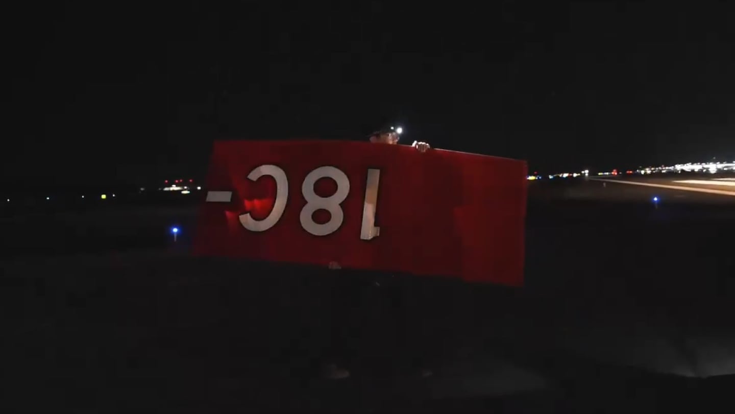 Former 18C runway sign at CLT
