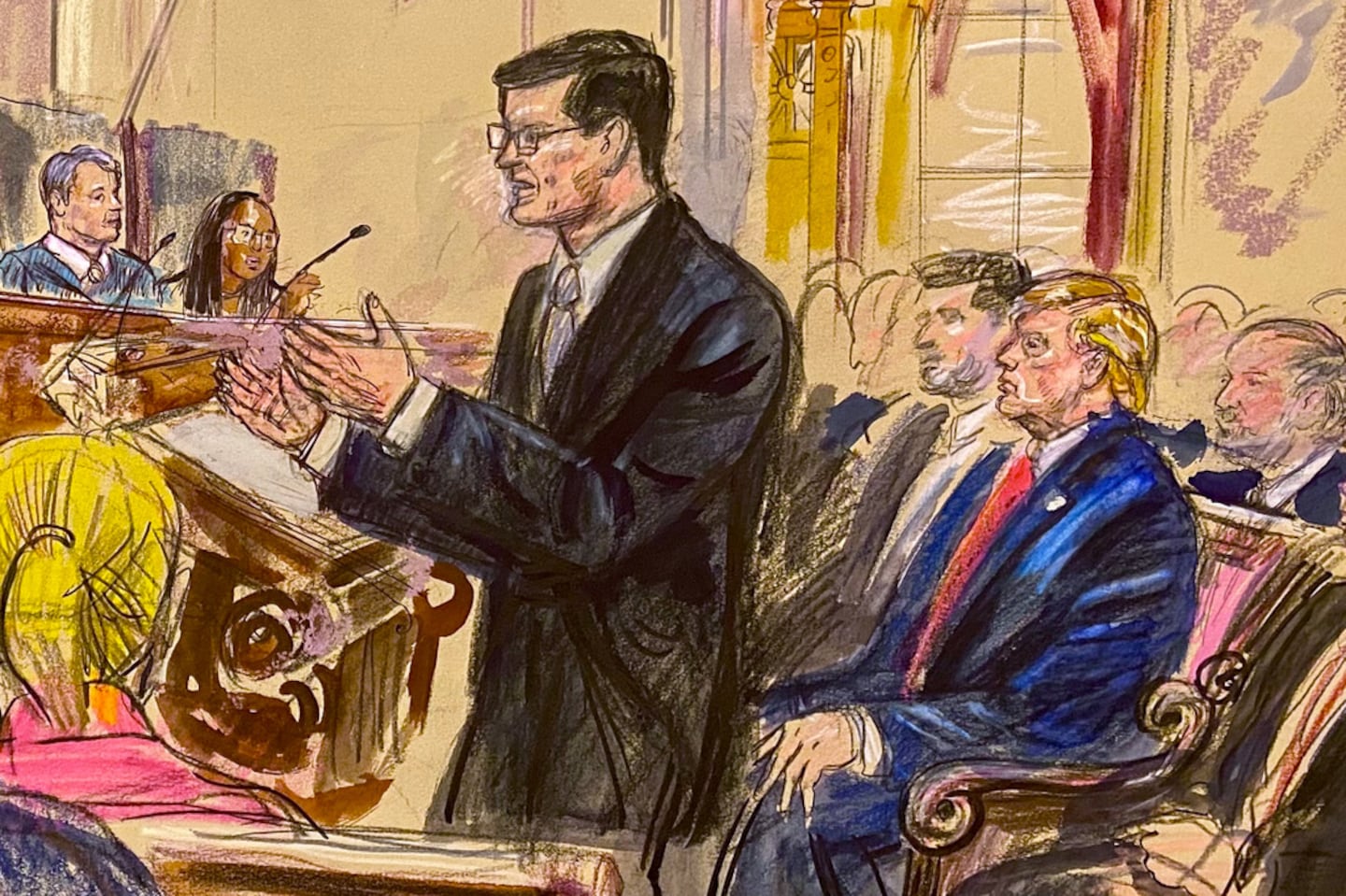 Courtroom sketch from the Supreme Court