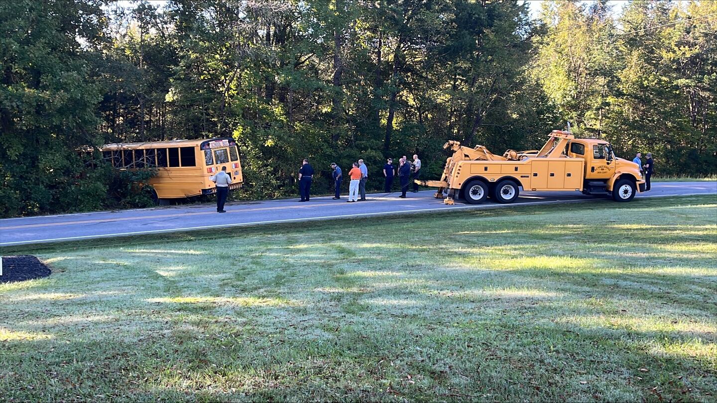 School bus crashes into woods in Union County