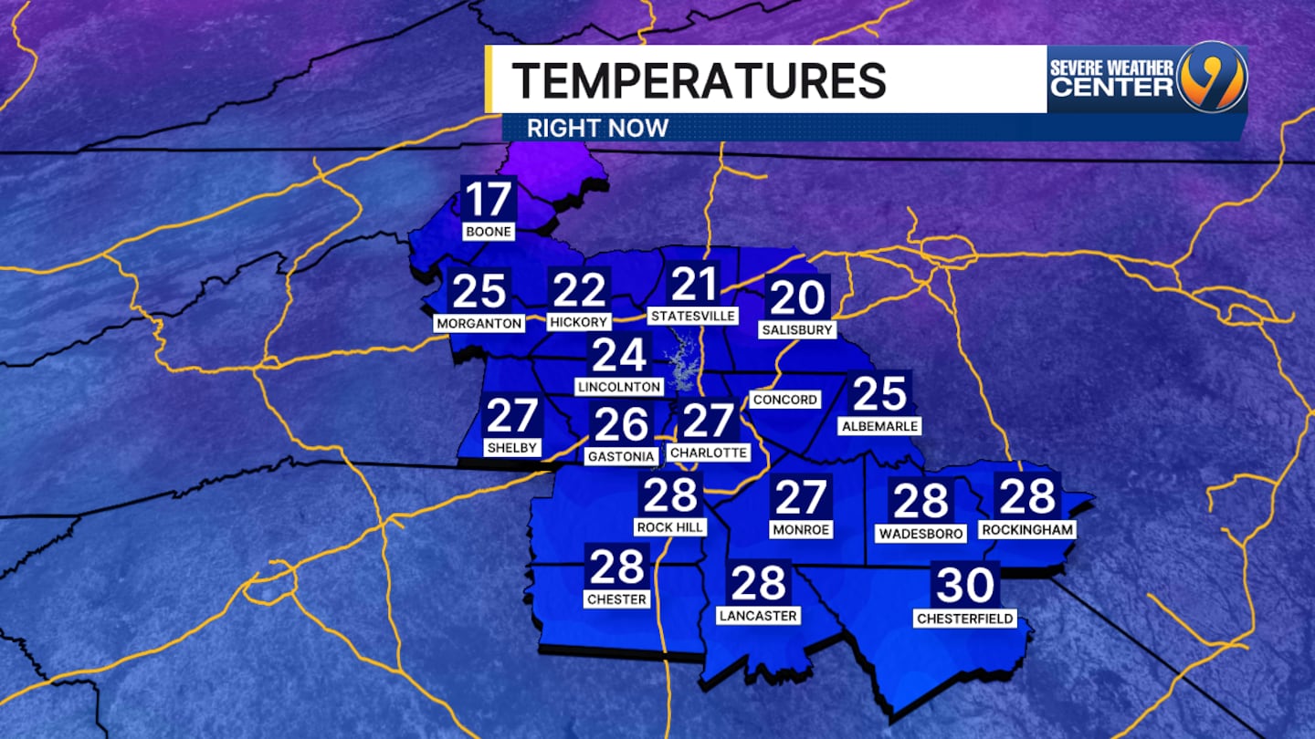 Temperatures at 8 p.m. Saturday, Jan. 24, 2026