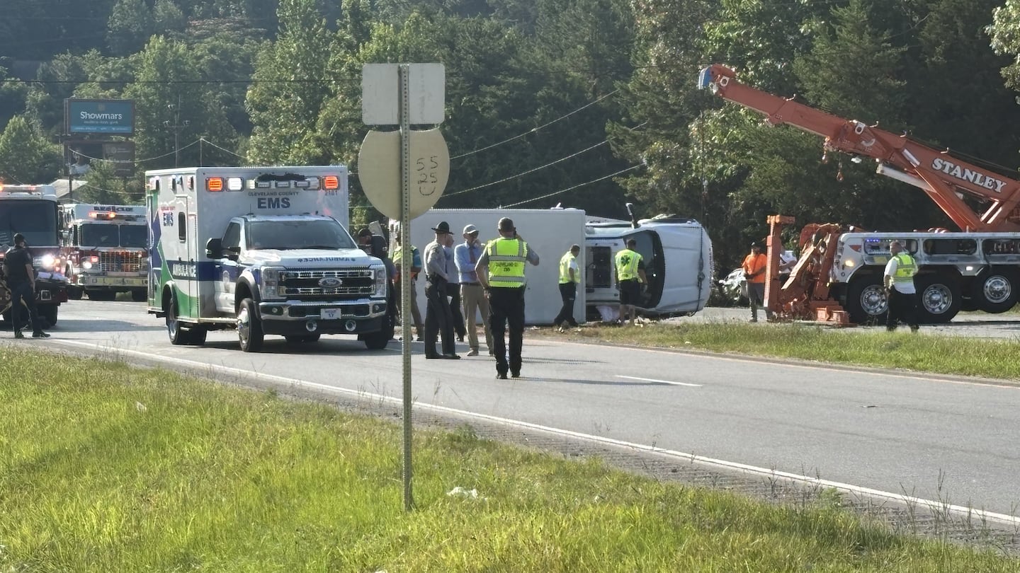 Crash on Highway 74 involving Cleveland County ambulance